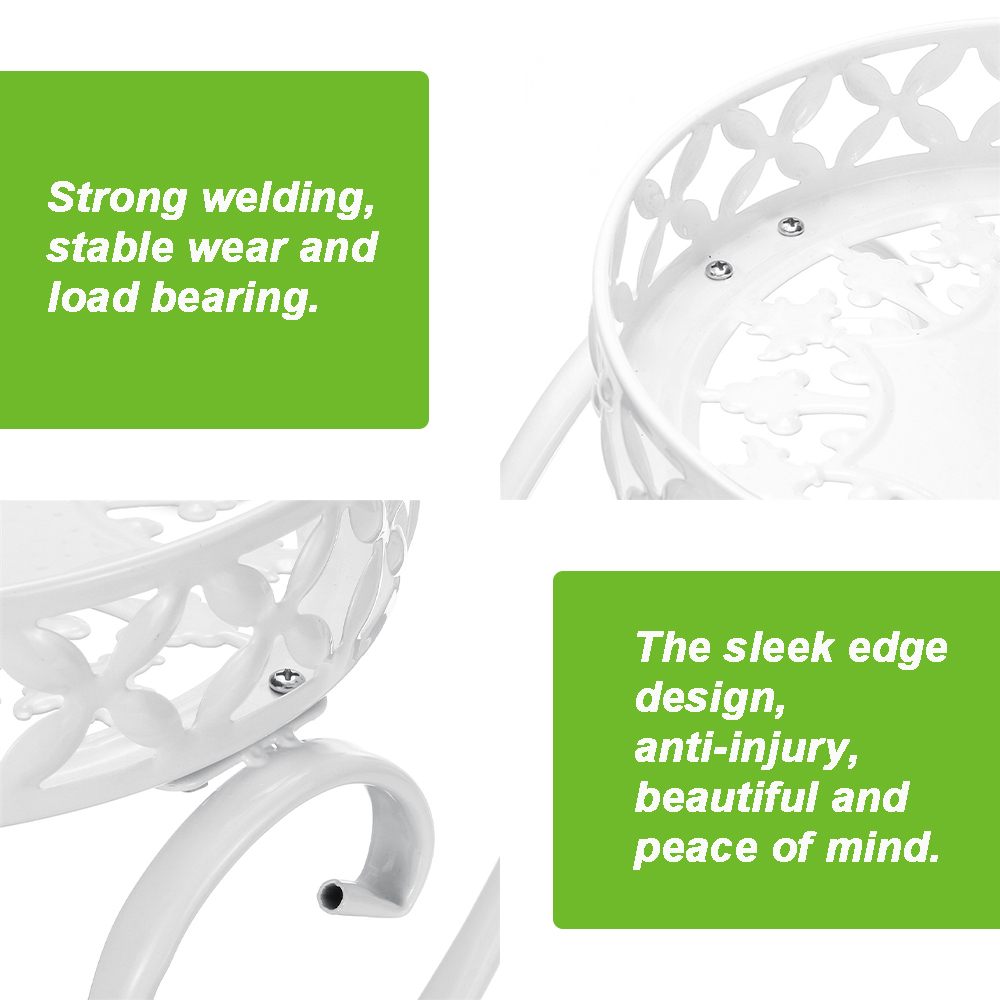 Utendørs metallholder hage uteplass hyller for plante blomsterpotte dobbeltlags blomsterstativ sterk bærekraft innendørs stativ