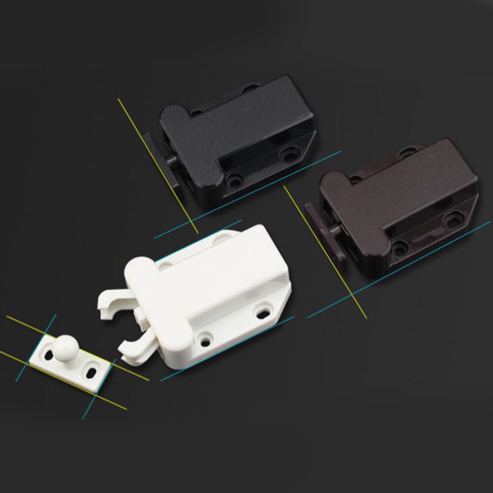 4 pcs Self-locking Door Catch Door Drawer Cabinet Catch Push To Open Device for Furniture Cabinet Cupboard (White)