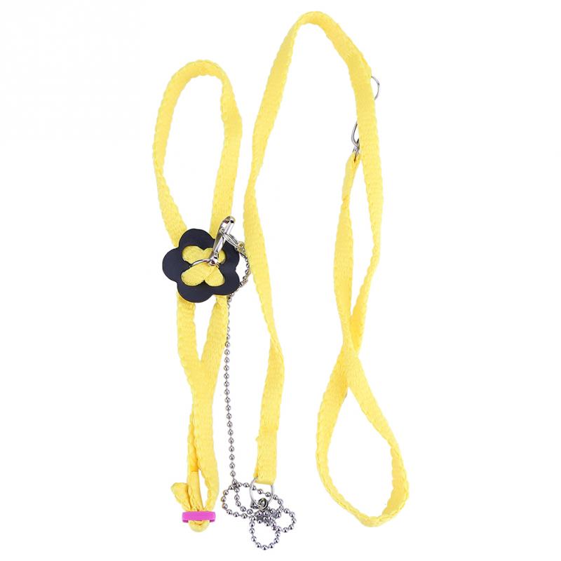 Correa ajustable para pájaros, arnés para exteriores, cuerda de entrenamiento, banda antimordida para entrenamiento de aves y accesorios para palomas: Amarillo