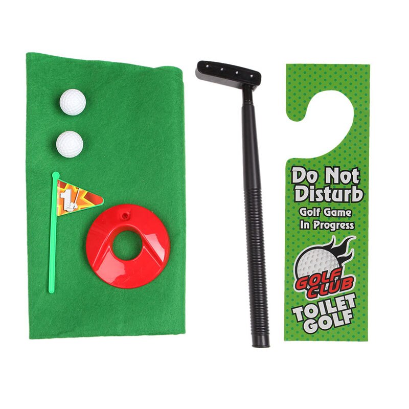 Morsomt toalett bad golf tid minispill spille putter nyhet gag matte sett  b36f