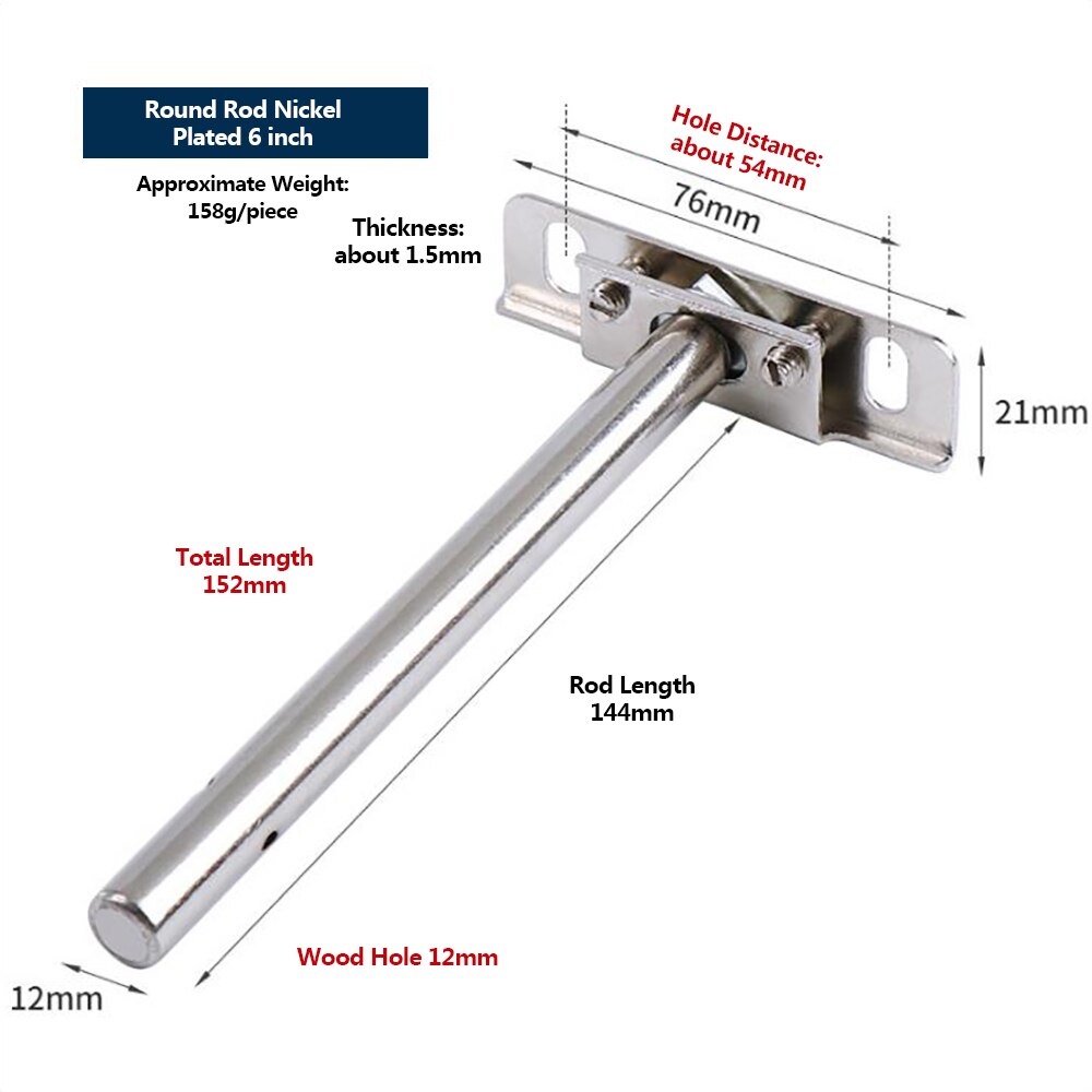 2Pcs DIY Invisible Floating Shelf Brackets Adjustable Blind Shelf Floating Support Brackets Concealed Mount for Home Wall: Cylindrical-6 inch
