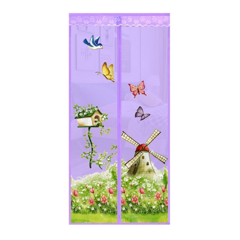 Mosquitera magnética de cifrado, cortina repelente de Mosquitos de estilo de casa con flores, evita que los mosquitos entre en el interior: 85Z / 100x210cm