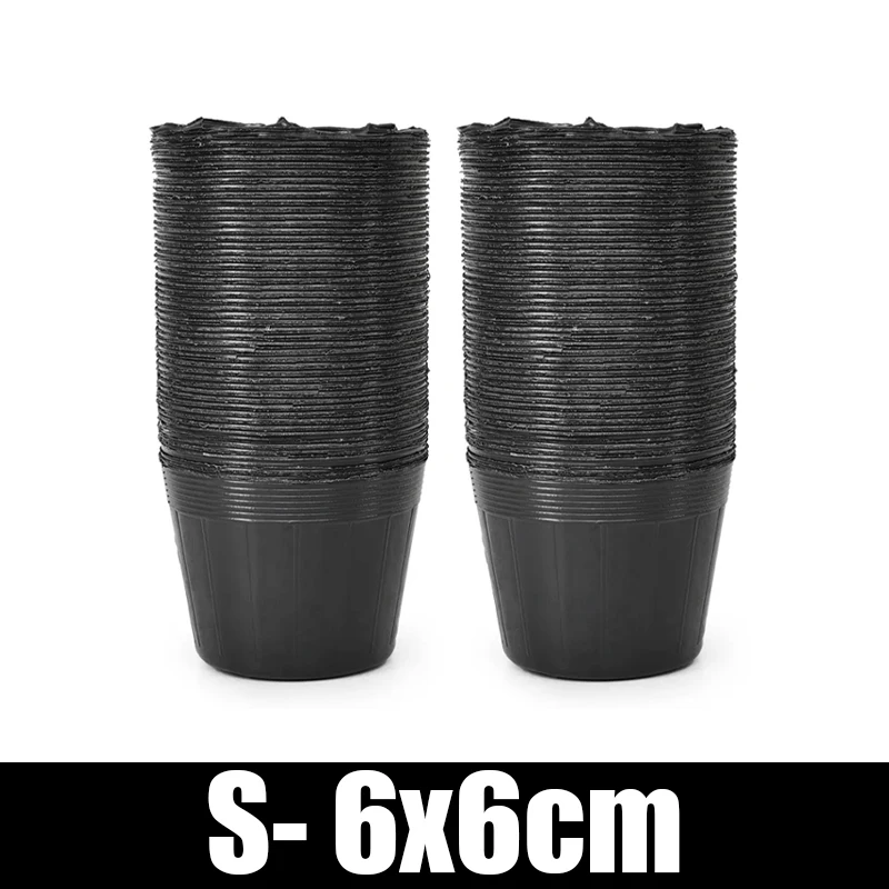 300/50PCS Thickened Seedling Bag with Holes Plastic Flowerpot Flower Plant Breathable Container Garden Vegetable Planting Pots: L / Light Grey