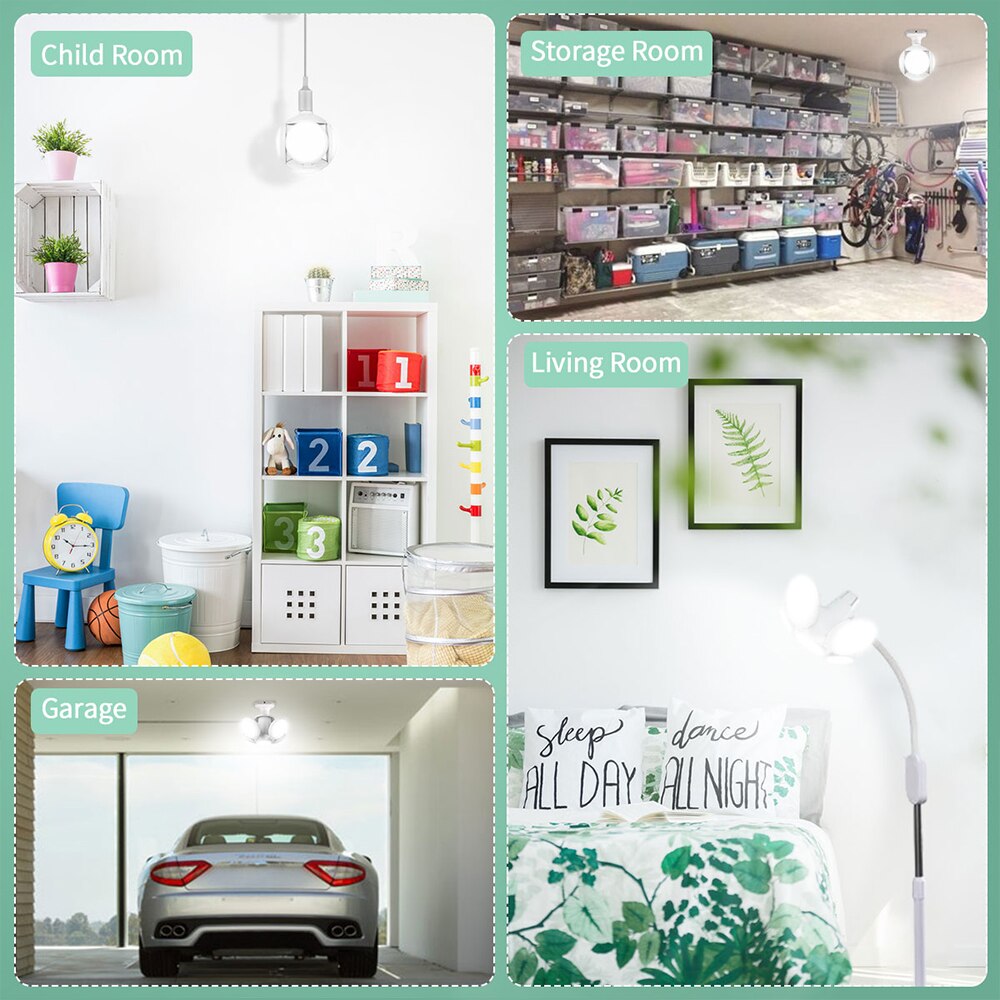 Modern LED Folding Bulb Ultra-bright Lighting Light Telescopic Energy-saving Lamp for Indoors School Warehouse E27 40W