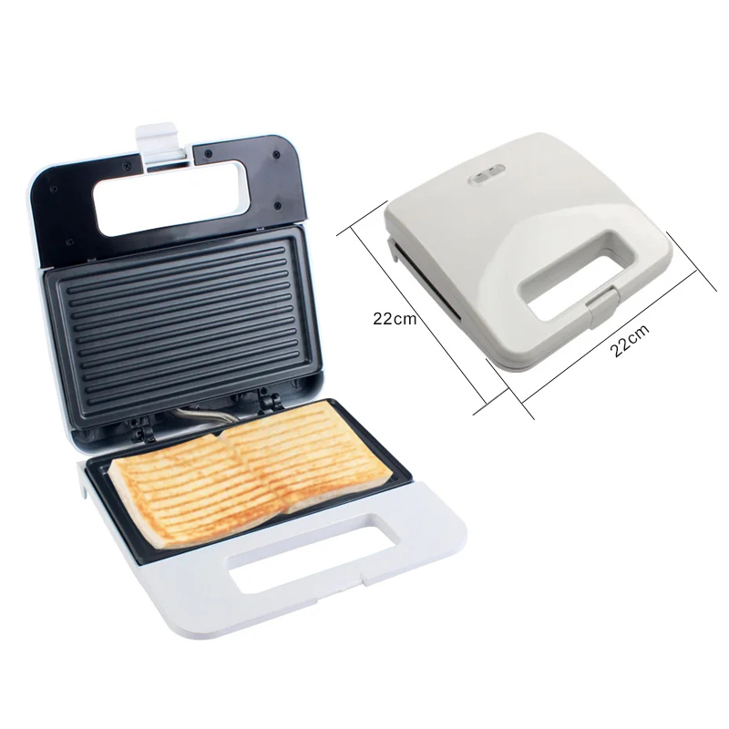 Máquina eléctrica para sándwiches Panini, sartén multifunción para hornear, máquina ligera para desayuno, gofres, pan, tostador, tortilla, carne, parrilla: Azul