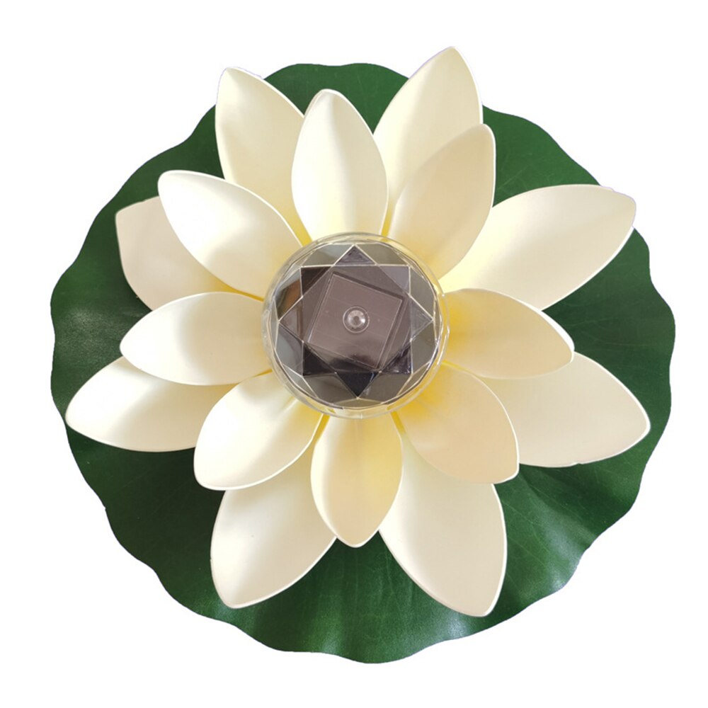 Zonne-energie Led Blume Licht Künstliche Lotus Vorm Schwimm Brunnen Teich Garten Zwembad Lampe Led Petersdom Nacht Licht Solar Zwembad Licht: White