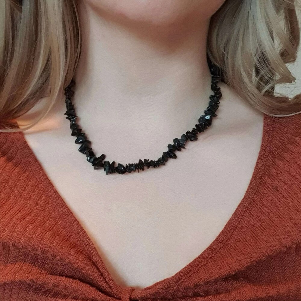 Mode Natuursteen Ketting Toermalijn Grind Enkele Cirkel Kettingen Lucky Kleur Kristallen Sieraden Cadeau Voor Vrouwen