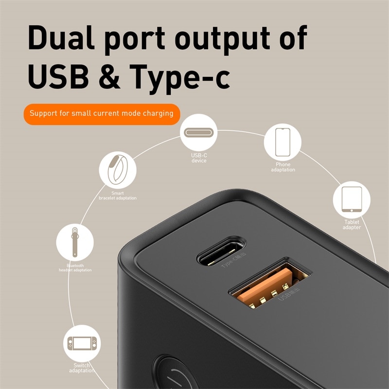 Baseus 10000 mah Power Bank Met Usb Plug 3A Type-C En Usb-uitgang Powerbank PD3.0 + QC3.0 Snelle oplader Voor iPhone Samsung Huawei