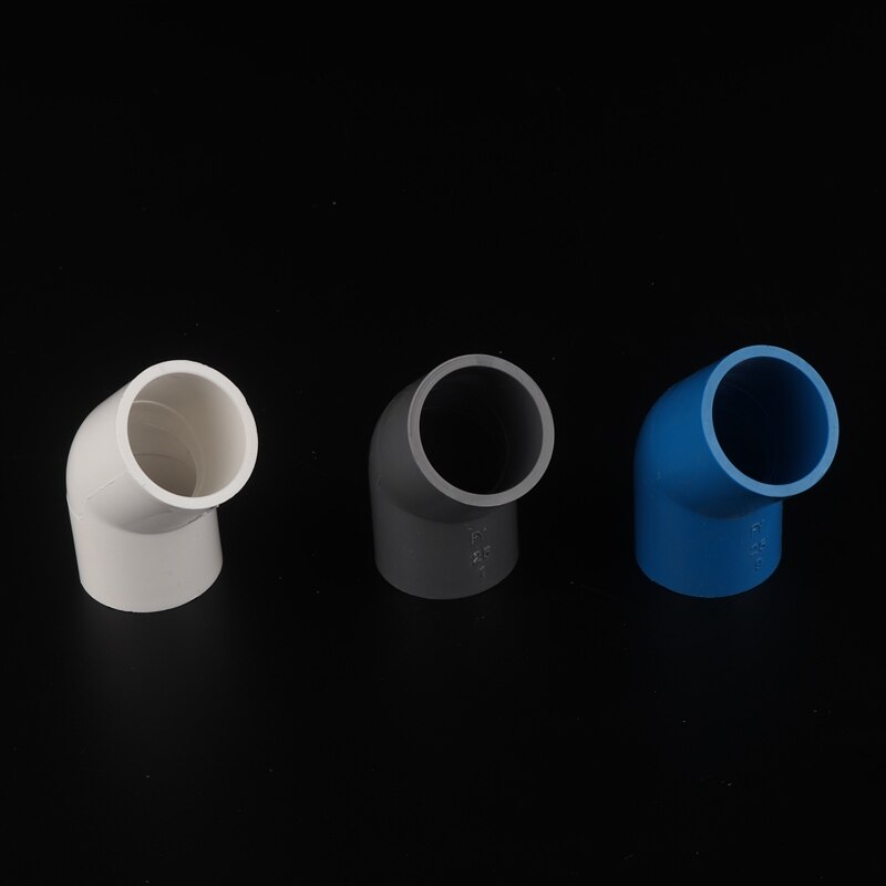 2pcs PVC 20mm 25mm 32mm 40mm 45 Degree Connector for Garden Irrigation Aquarium Adapter Water Tank Water Pipe Elbow Joints