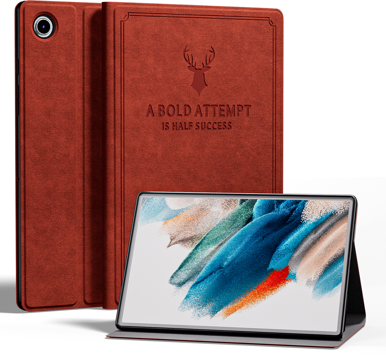 Case For Samsung Galaxy Tab A8 Tablet Cover for Samsung Tab A8 10.5 SM-X200/SM-X205 Flip Folio Stand Protection Case: Vine Red