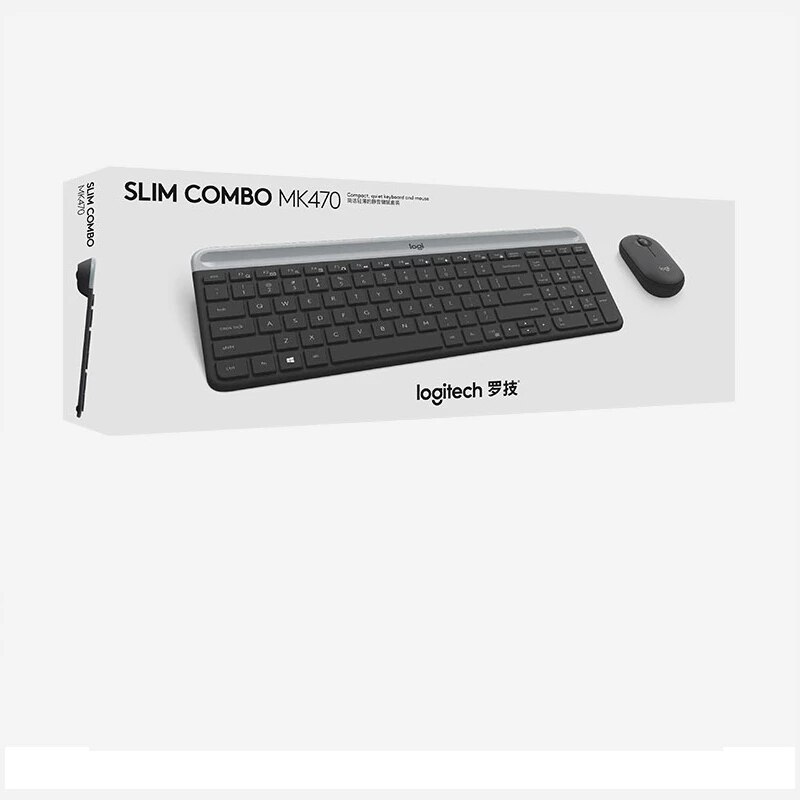 Logitech MK470 Wireless Keyboard Mouse Combo Ultra-Thin 2.4G Silent 1000DPI Slim Keboards Mice Set For PC Laptop Office Original