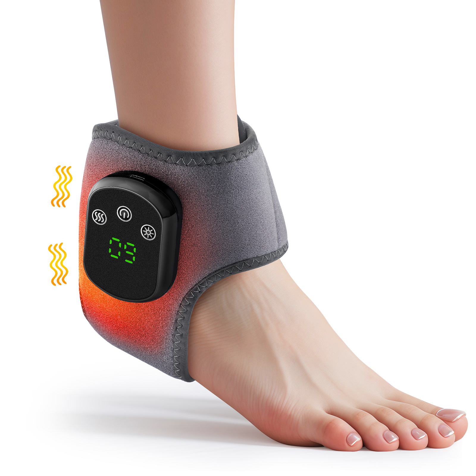 Electric Heating & Vibration Ankle Massager for Relieve Discomfort Heated Mssage Pad: Multi Size SML