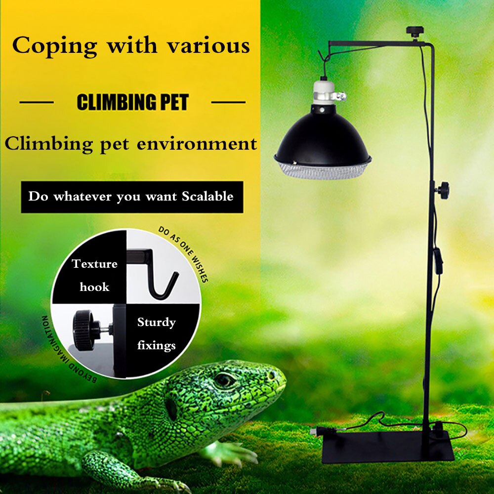 Reptil lampestand justerbar gulvlampeholder stativ landingslampe stand bracke support til krybdyr glas varmelys