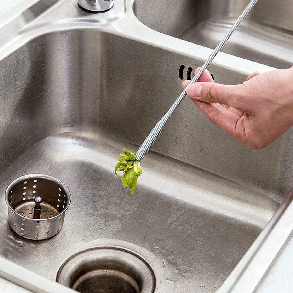 60cm Long Reach Flexible Pick Up Tool Spring Grip Narrow Bend Curve Grabber Pipeline Dredge Sink Hair Cleaner Kitchen Tools