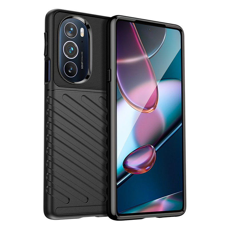 Für Motorola Rand 30 Profi fallen Silikon Rügestochen matt Gummi = fallen Moto Rand 30 Profi X30 X 20 Abdeckung für Motorola Rand 30 Profi fallen: Moto Kante Plus 2022 / Schwarz