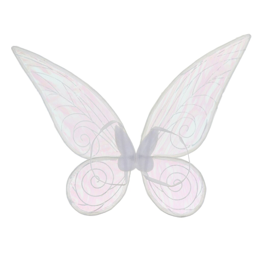 Voksne børn glitter farve skiftende sommerfugl fe vinger fancy kjole: Hvide børn