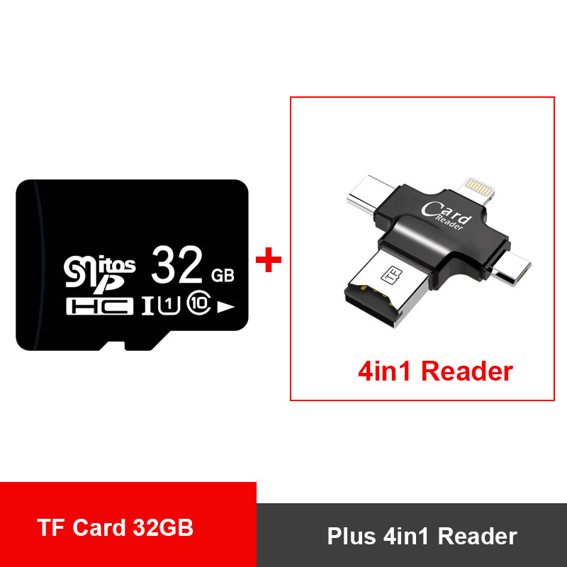 128MB Micro SD Card 32gb 64gb 128gb di memoria di TF cartao de memoria tarjeta microsd commercio all'ingrosso Dropshipping per il Telefono Cellulare/PDA: 32G Plus 4in1 Reader