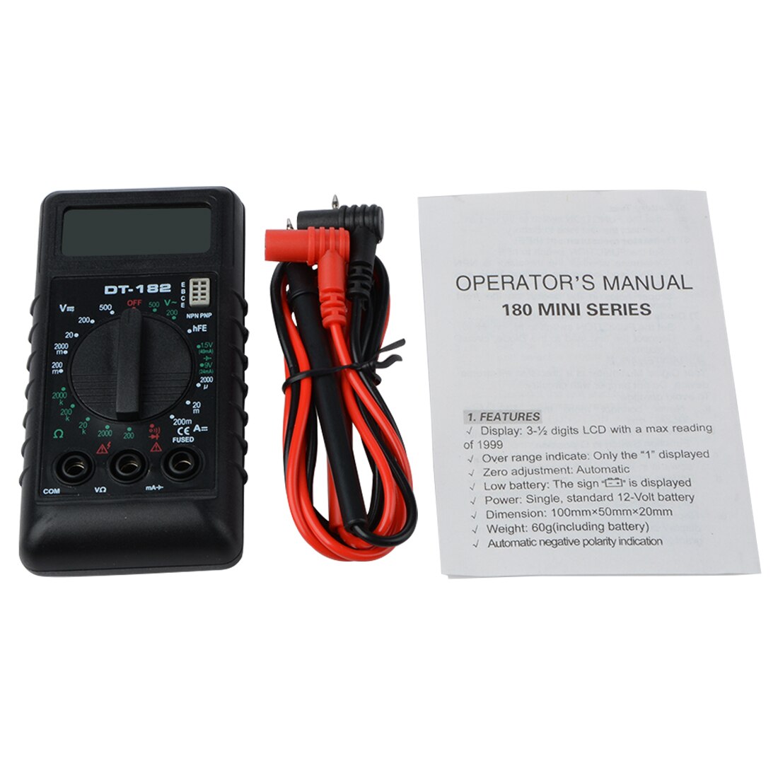 Mini Digitale Multimeter Mini DT182 Levert Met Buzzer Overbelasting Bescherming Gereedschap Accessoires Digitale Multimeter