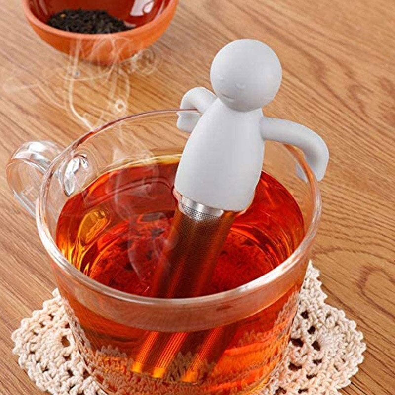 Silicone Tea Strainer Little Man Shaped Tea Infuser Filter Brewing Teapot Tea Infusers Loose Leaf Coffee Filter TLSM