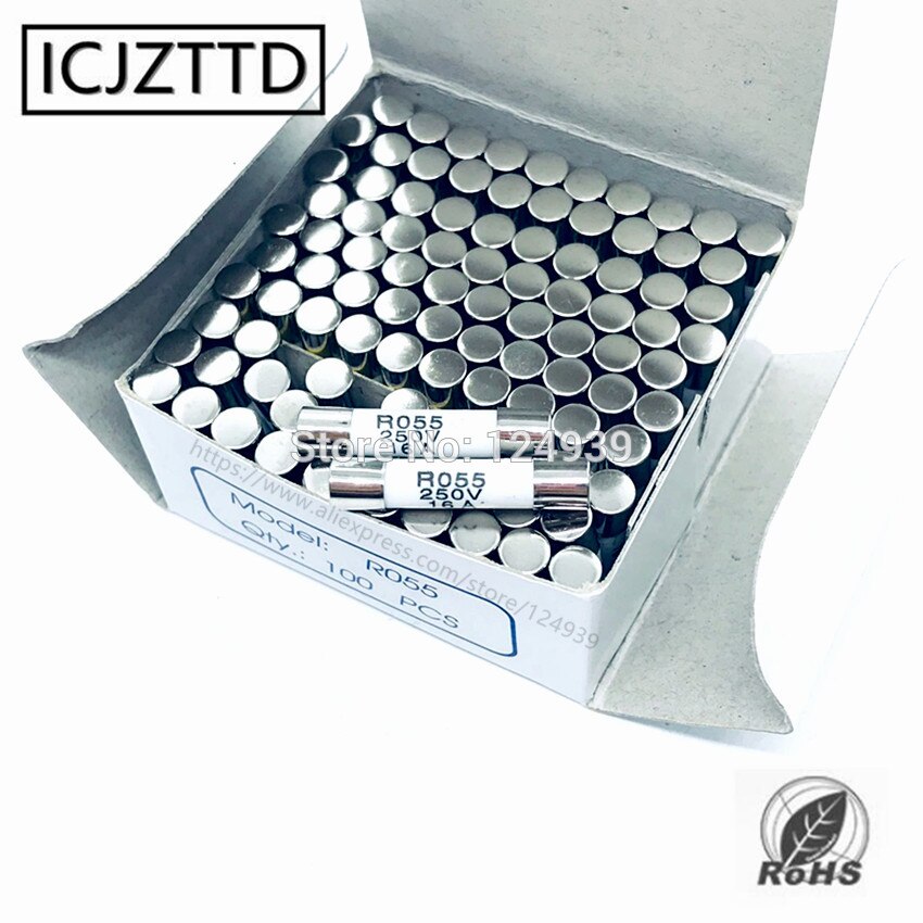 RO55 fuse BS1362 5*25mm 250V 0.5A 1A 2A 3A 5A 6A 8A 10A 15A 16A 20A 25A ceramic fuse 5*25 Ceramic insurance tube 5x25MM 100pcs