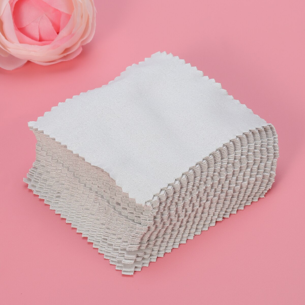 50pcs Jewelry Portable Small Size Practical Wiping Cloth Cleaning Cloth Polishing Cloth for Sterling Silver
