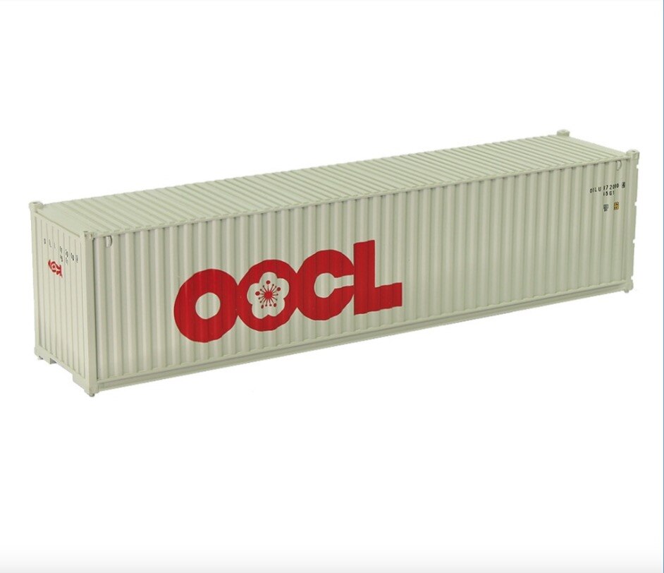 1:87 HO scale train Model 40 feet container Oceangoing Ship Freighter Boat Accessories Scale model parts: OOCL