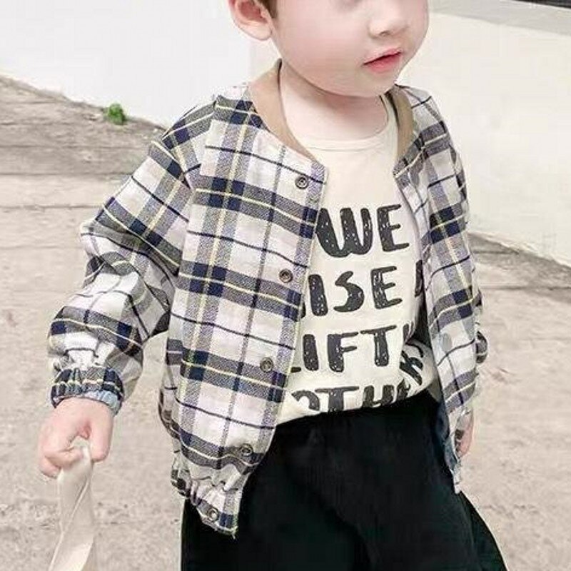 Novo menino jaquetas dois lados usam crianças casacos moda crianças outerwear primavera outono 2022-037: 5 T