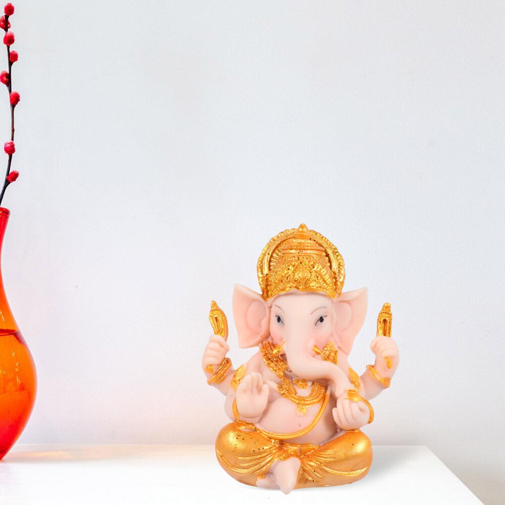 Estatuilla De Ganesh De Resina - Figura Hindú De 20 Cm Para Decoración Y Prosperidad