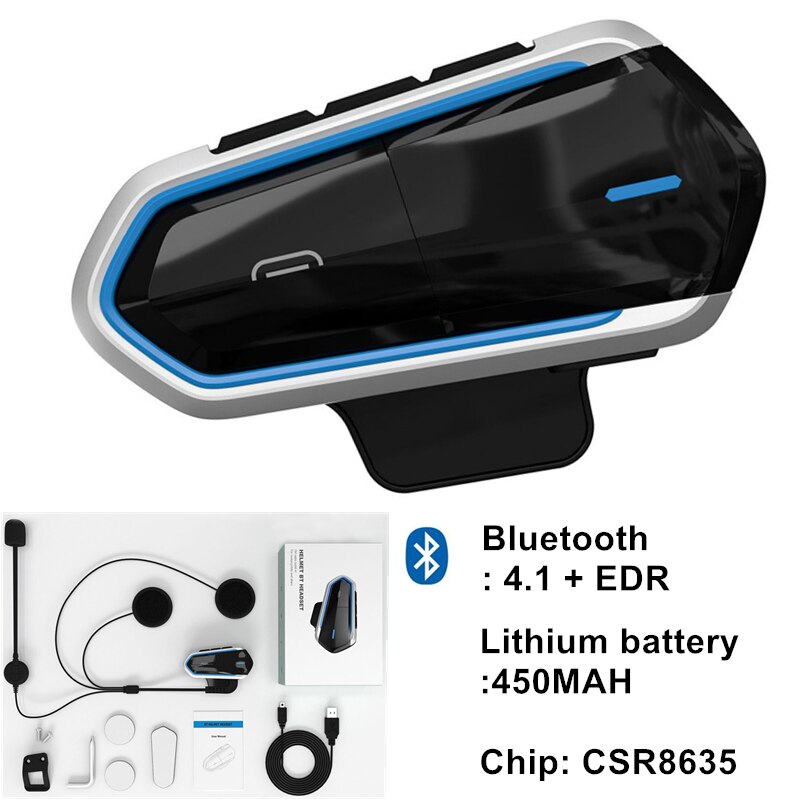 Een Set Van Motorhelm Waterdichte Bluetooth Headset Bluetooth V4.1 Helm Headset Fm Radio Bluetooth Oortelefoon Voor Helm