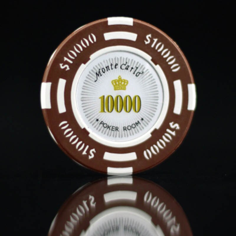 Lote de fichas de póker de Monte Carlo, hoja de 14g de arcilla, etiqueta de planchado, Casino, habitación, jugador de póker, love it, 25 unidades: 25pcs 10000