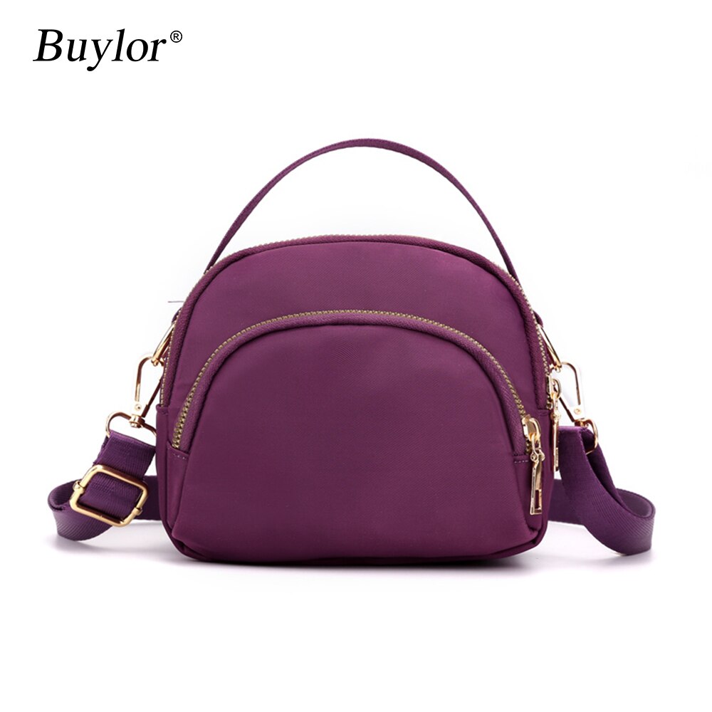 Buylor Shoulder Bag Polyester Crossbody Bag Messenger MINI Capacity Waterproof Purse Cloth Handbag: purple