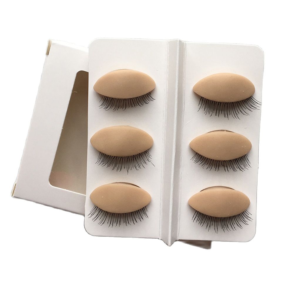 Mannequin Hoofd Vervanging Oogleden Siliconen Praktijk Valse Wimper Extensions Make Model Massage Training Sets 3 Kleuren: 3 Pairs Nude Eyelid