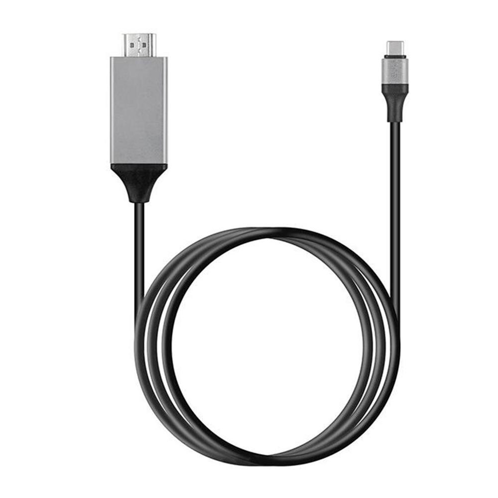 Usb 3.1 Type C Naar Hdmi 1080P Adapter Kabel 2M Type C Naar Hdmi Kabel Voor Macbook Voor samsung Galaxy S9/S8/Note 9: Black