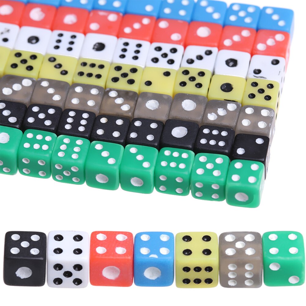 50 pçs/saco 5mm acrílico diques padrão 6 tomou partido jogos de mesa portátil digital canto redondo beber festa entretenimento suprimentos