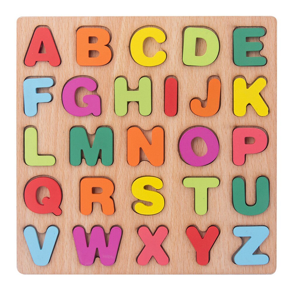 Educatief Alfabet Digitale Puzzel Houten Speelgoed Kinderen Aantal Brief Jigsaw Learning Toy Matching Puzzel Voor Kinderen: B