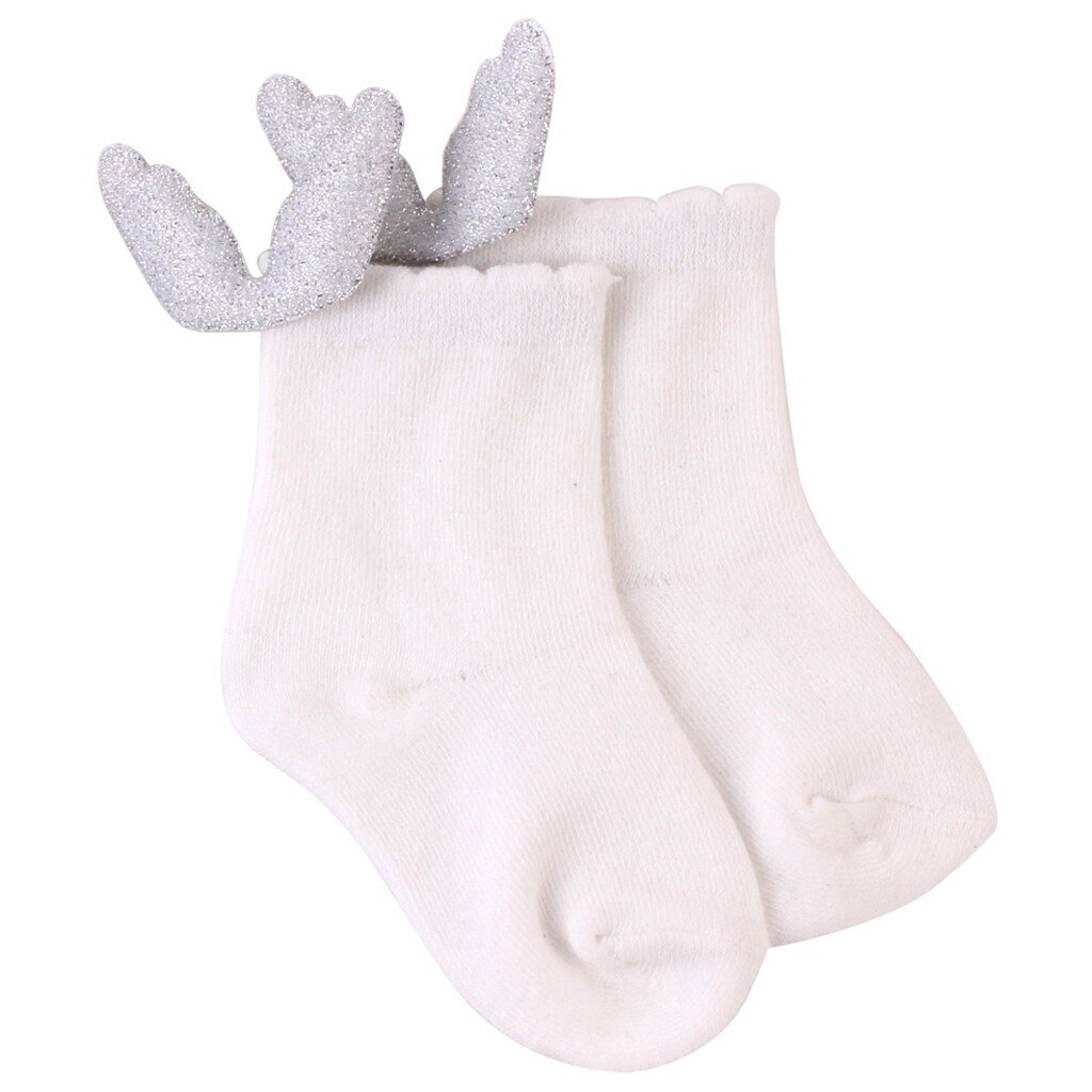 Air Conditioning Summer Cute Wing Cotton Baby Kids Girls Toddlers High Solid Color Socks Warm Cotton Baby Child Girl Socks: White / M