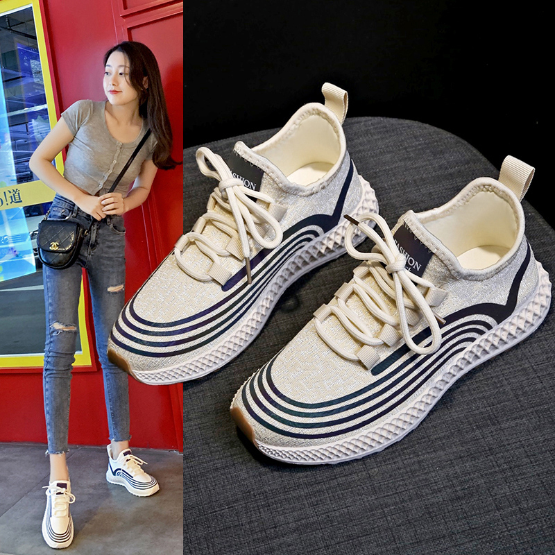 Reflective Sneakers Women Sport Running Shoes Lace Up Ladies Woman Mesh Breathable Zapatillas Zapatos De Mujer Vulcanized