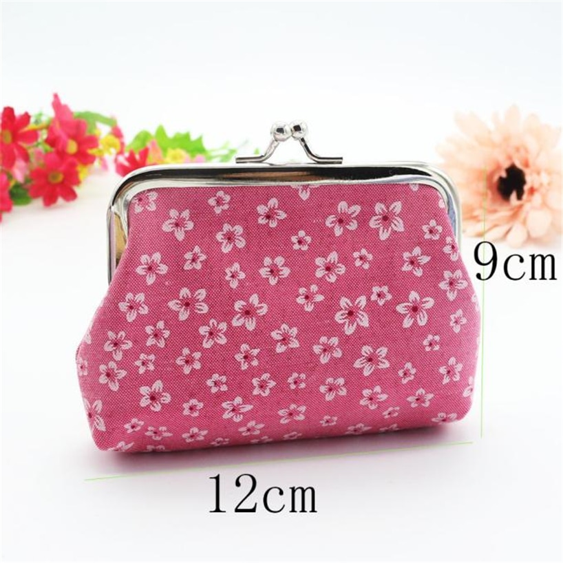 Aelicy Frauen Frische Literarischen PU Leder Mini Kupplung Handtasche Geldbörse Schlank Retro Blumen Druck Kleinen Kurzen Brieftasche Schlüssel Halter