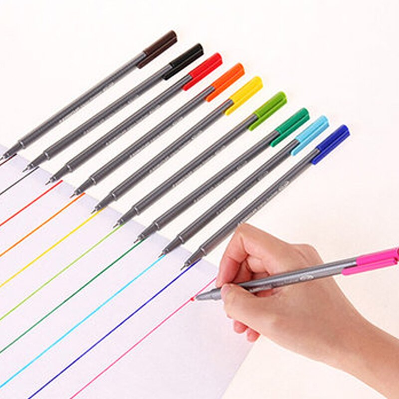 Staedtler 334 c42 farvede kunst tuschpenne maleri pen brevpapir skole kontorartikler 0.3mm fine linie tuschpenne 42 farver