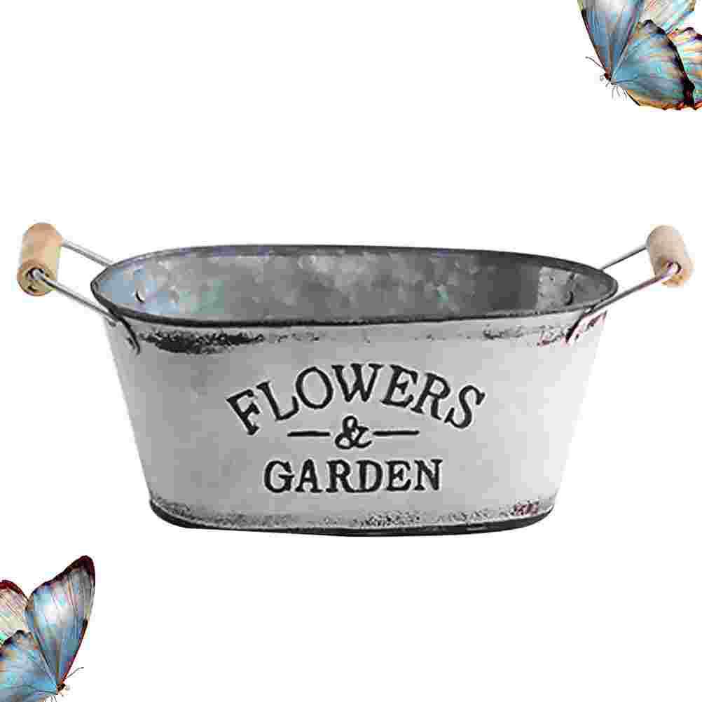 Jahrgang Eisen Eimer Sukkulenten Blumentopf Kreative Dekorative Eimer Europäischen Stil Eimer Silber