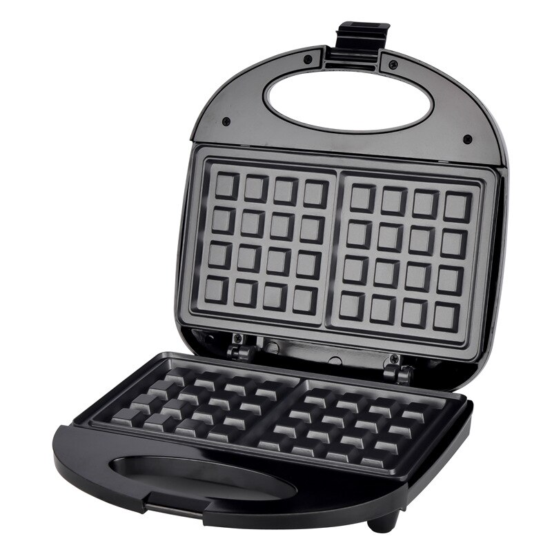 Wafel Machine Sandwich Machine Ontbijt Machine Automatische Huishoudelijke Brood Machine Barbecue Machine Pannenkoek Machine: waffle -black