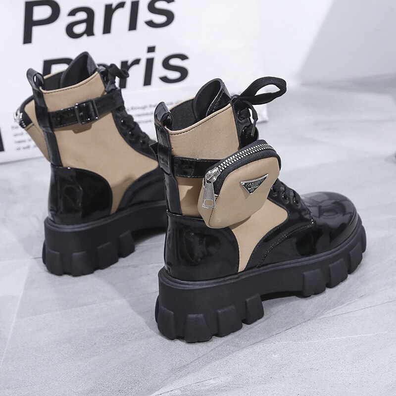 Botines de encaje de otoño para mujer, botines de piel de , antideslizantes, resistentes al desgaste, cómodos,