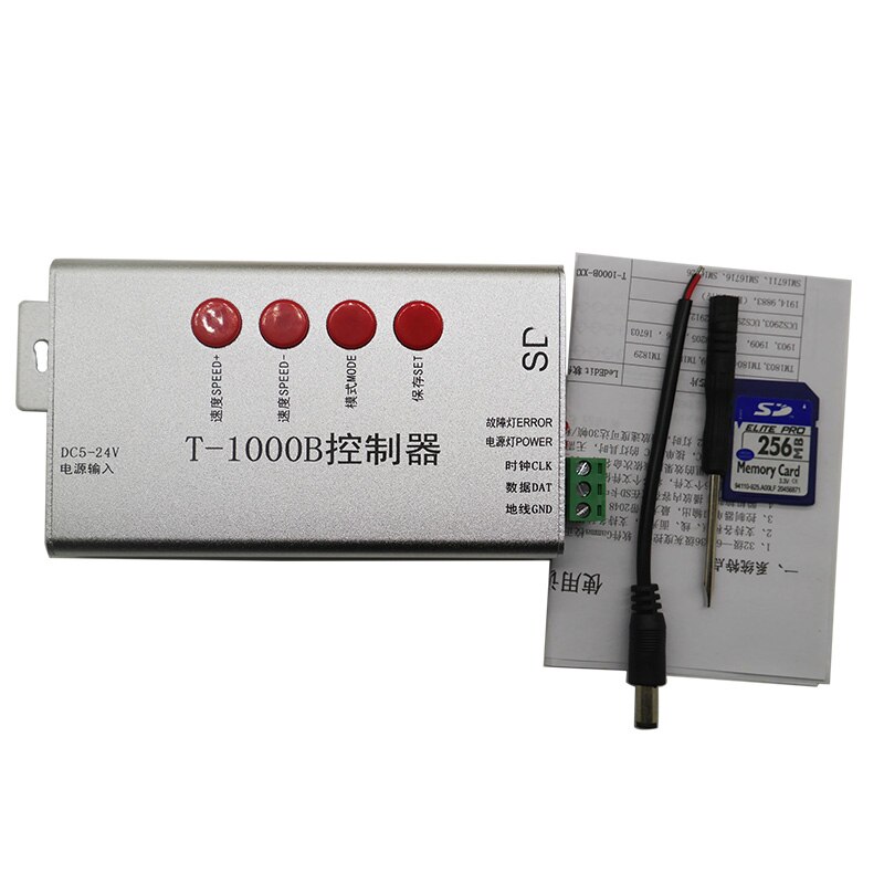 DC5V-24V T1000B tarjeta SD WS2801 WS2811 WS2812B LPD6803 8806 LED tira de led digital 2048 píxeles DMX512 controlador RGB