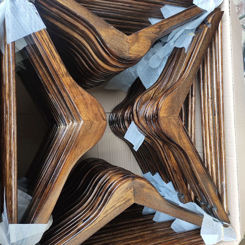 Wooden Hangers 10 Pack Wood Coat Hangers Heavy Duty Clothes Hanger Natural Smooth Finish For Clothes Suit