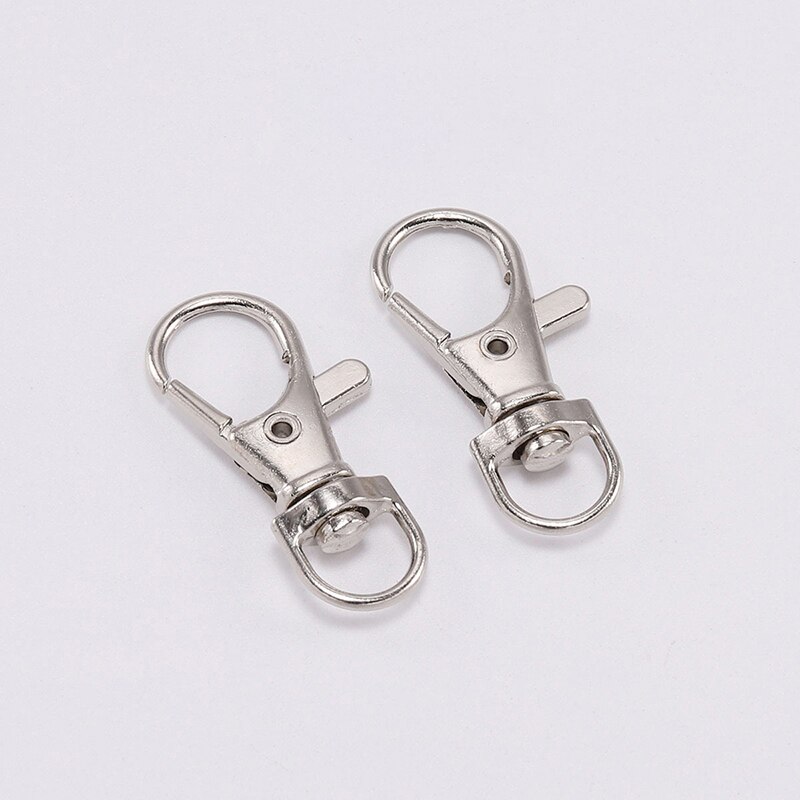 10Pcs/Lot KC Gold Bronze Color Metal Lobster Clasp Hooks Connector For DIY Making Key Chain Jewelry Findings Accessories: KC Silver / 36X16MM