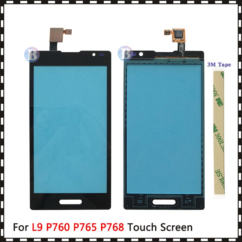 Gran , 4,7 ", para LG Optimus L9 P760 P765 P768, Sensor de Digitalizador de pantalla táctil, Panel de lente de vidrio exterior, negro, blanco + seguimiento