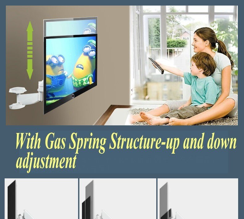 32"~42" Full Motion Gas Spring TV Wall Mount Rotating LCD LED Monitor Holder Bracket WM4021-Z1