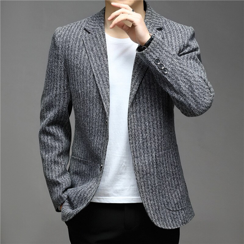Chaleco De Punto Para Hombre - Lana Gruesa, Sin Mangas, Cuello En V, Estilo Clásico De Negocios