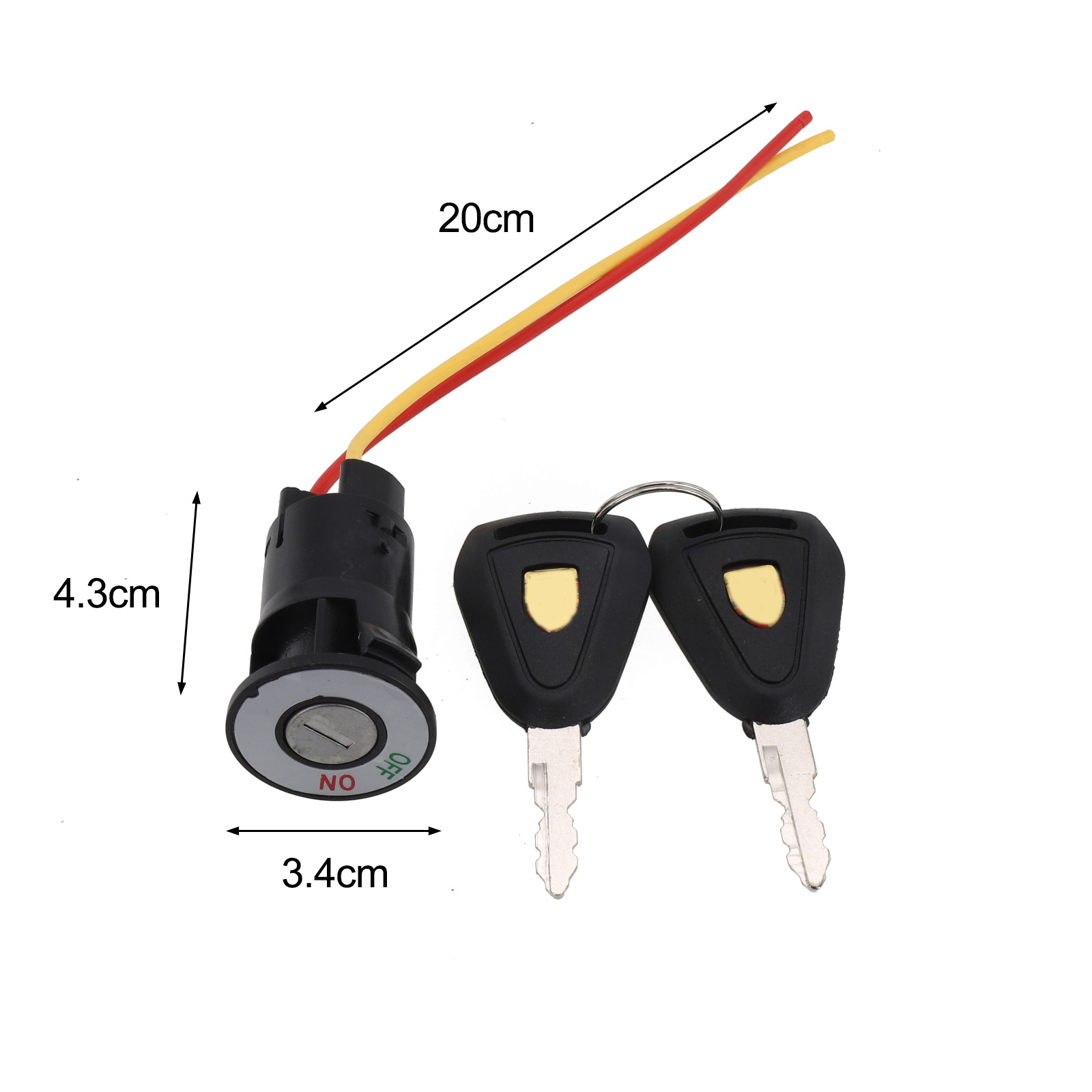 Contactschakelaar Sleutel Power Lock Elektrische Fiets Fietsen Draagbare Stofdichte Fietsonderdelen Voor Elektrische Scooter Met 2 Sleutels Onderdelen: Light Grey