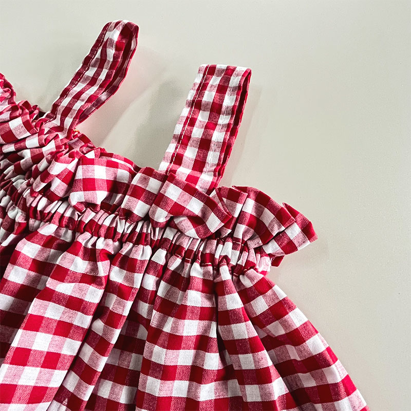 Summer Girls Clothes Sets Sleeveless Plaid Pattern Top and Cute Shorts 2 pcs Kids Suits Baby Children Outfits